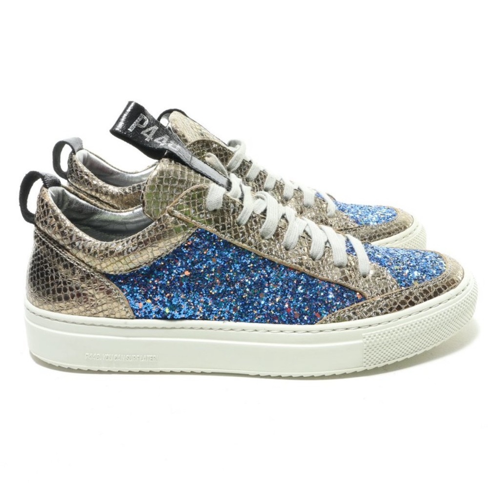 P448 Blue Glitter Sneakers